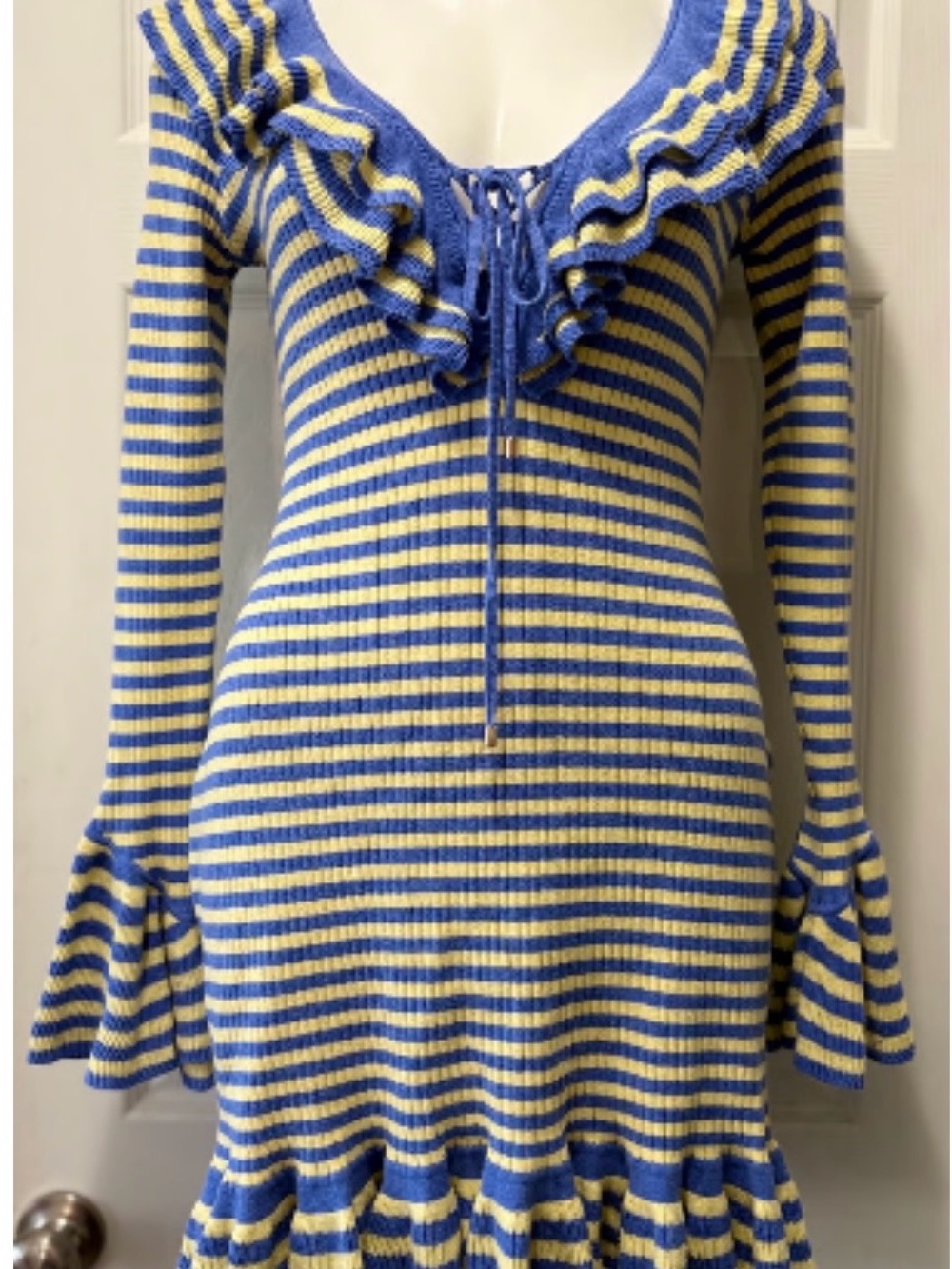 Free People Blue and white Easy Baby mini dress in viscose blend - Picture 1 of 4